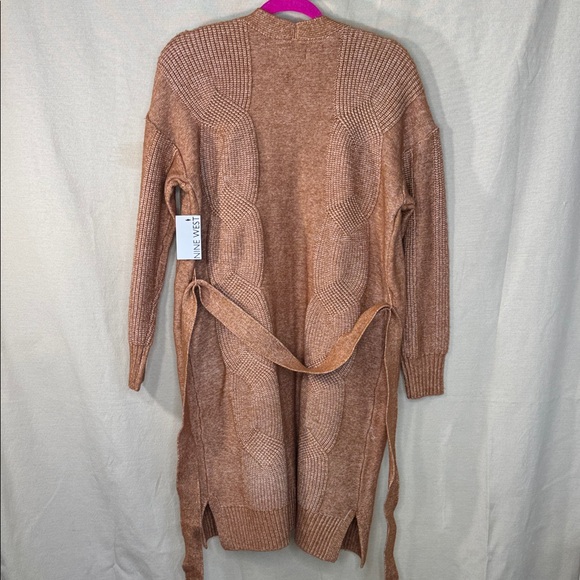 Nine West Sweater Brown Cardigan w/ Belt Long Length Wool Blend in Size M  NWT - Picture 10 of 15